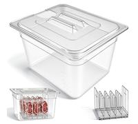 Contenitore per Sous Vide, 11 L Contenitore con coperchio e griglia per circolatore a immersione Sous Vide 32,5x26,5x20cm Contenitore trasparente multifunzione per la cottura di pesce e carne