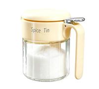 Contenitore per spezie da cucina, facile accesso con cucchiaio, contenitore per spezie in con coperchio, per zucchero, sale, pepe, sesamo, preparazione dei pasti e servire, ristoranti, camion di