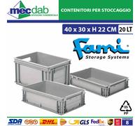 Contenitore Per Stoccaggio Grigio In PP Impilabili Fami Athena Varie Dimensioni