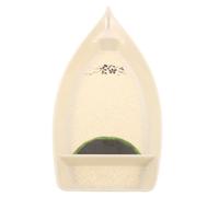 Contenitore per Sushi a Forma di Barca in Melammina Beige Riutilizzabile | Sashimi e Hand Roll, Finitura Liscia, Facile da Pulire, Adatto a Riunioni e Catering