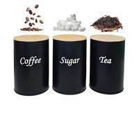 Contenitore per tè, contenitore per chicchi di caffè per cucina, 3 pezzi da 1200 ml per alimenti con barattoli, accessorio per la casa per caramelle, avena, farina, panna, sale, organizzazione del pia