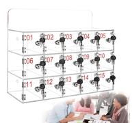 Contenitore per Telefono in Acrilico con Serratura e Chiave, armadietto di Sicurezza per Telefono di Tipo C da Parete, Adatto per aule, uffici, palestre e scuole (15 Scomparti).