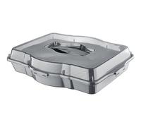 CONTENITORE PER TORTE IN PLASTICA COLOR PASTELLO 46X35X10CM 3 IN 1 ANTRACITE