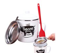 Contenitore Per Unto Da Cucina - 1,2 L Conservatore Per Grassi | Recipiente Per Grasso Da Cucina Con Spatola Colino - Per La La Cottura Le Vacanze Il Weekend La Colazione Il Brunch Pasto Fam