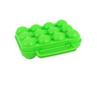 Contenitore per uova con 2 griglie e 6 scomparti, per campeggio, picnic, barbecue, cucina, frigorifero, vassoio in plastica (verde-12 griglie)