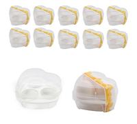 Contenitore per uova per 3 uova, 12 scatole per uova a forma di cuore con nastro adesivo, per il trucco, per conservare uova e trucco, 12 x 12 x 7 cm