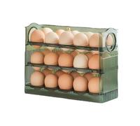 Contenitore per uova per frigorifero, portauova frigorifero - 3 livelli vassoio per organizzatore di uova con scala temporale, grande capacità custode di uova per frigorifero, pattumiera per uova