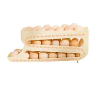Contenitore per uova - PP 36 x 13,6 x 13,6 cm Beige | Dispenser automatico di uova con ruote a 3 livelli | Bevande Cibo Yogurt Conservazione della frutta | Armadio da cucina per il campeggio nel m