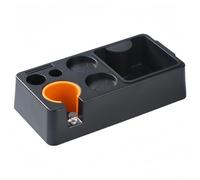 Contenitore per utensili da caffè con base antiscivolo, organizer per utensili da caffè con slot regolabili per maniglie da 51, 53, 58 mm, materiale ABS per barista convenienza (bianco)