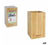 Contenitore per Utensili da Cucina Quttin Bambù 10,5 x 10,5 x 18 cm [12 Unità
