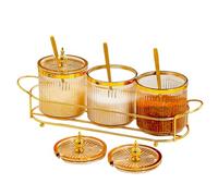 Contenitore per zucchero,scatola ermetica di stoccaggio del sale - organizzatore di condimenti con coperchio e cucchiaio per cucina domestica ristorante banco campeggio