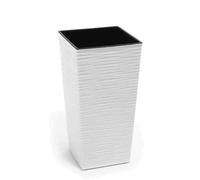 Contenitore Pianta Nizza, Bianco Rillenoptik 40x75cm Plastica Fioriera Con Uso