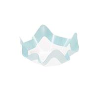 Contenitore piccolo in PET Celeste Perlato - Ciotola COPPA in plastica TRASPARENTE con Bordo Celeste - per caramelle, marshmallow, dolci, confetti ecc. - Addobbo, decorazione tavola torta, buffet ecc.