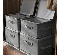 Contenitore pieghevole di grande capacità, contenitore pieghevole per guardaroba, contenitore per abbigliamento e biancheria da letto Medio,grande,Extra Large,Sacchetto portaoggetti trasparente - 1 pz