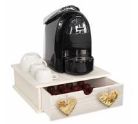 Lupia Contenitore Porta Capsule e Cialde caffè Cassetto ORGANIZER Shabby ROSE HEART 33x33 cm in legno