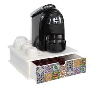 Contenitore Porta Capsule Cialde caffè Cassetto ORGANIZER TILES 33x33 legno