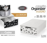 CONTENITORE PORTA CIALDE Capsule CAFFè CASSETTO ORGANIZER LEGNO BIANCO 223210