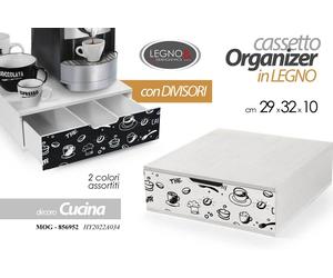 CONTENITORE PORTA CIALDE MAXI Capsule CAFFè CASSETTO CON 3 DIVISORI 293210 CM