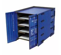 CONTENITORE PORTA CORRISPONDENZA container BLU 27X27X30CM legno(MDF) da montare