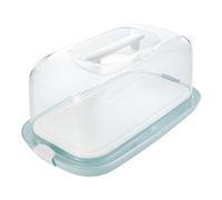 CONTENITORE PORTA PLUM CAKE con Vassoio Verde Acqua 43x25x18cm Dolci Keeper Gino