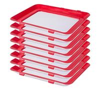 Contenitore Porta Salumi, Set di 8 unità di Contenitori per affettati Fresh Contenitore Alimenti Senza BPA Riutilizzabile Impilabile Lavabile in Lavastoviglie e Adatto al Microonde 29.5 x 22.5cm