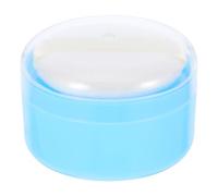 Contenitore Porta Talco con Puff, Box Portatile Blu | Uso Domestico Quotidiano, Plastica e Cotone Tessile, Design Semplice e Pratico con Operazione a Mano