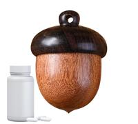 Contenitore portapillole - Scatola da viaggio in legno | Capsula portaoggetti per organizer a forma di pinolo, portagioielli compatto per borsa con ciondolo, collana, portachiavi, da utilizzare