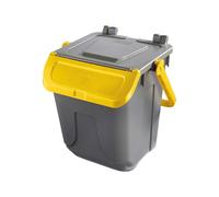 Medial International bidone con sportello a becco in polipropilene riciclabile al 100 % 370x370x410 mm da 25 litri di colore grigio e giallo - multicolore polipropilene 720106