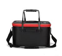 Contenitore portatile e leggero in EVA per pescare secchiello pieghevole con manici e tracolla per un facile trasporto (grigio)