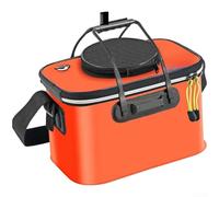 Contenitore portatile e leggero in EVA per pescare secchiello pieghevole con manici e tracolla per un facile trasporto (arancioneB)