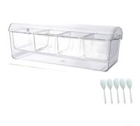 Contenitore portatile in plastica a 5 scomparti per insalata, con coperchio trasparente, per organizzare il cibo in cucina o durante le feste di picnic (G)
