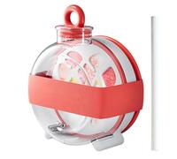 Contenitore portatile per cubetti di ghiaccio, contenitore per bevande con cannuccia, design a rilascio facile, gadget per campeggio all'aperto, uso familiare, 12 x 7 x 15 cm