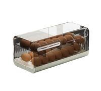 Contenitore portauova a scorrimento automatico, contenitore portaoggetti, organizer for frigorifero, ripiano scorrevole, forniture for la cucina(Light Grey)