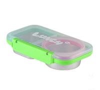 Contenitore Pranzo Isolato Anti-Perdite 20.5cm(Green) | Acciaio 304 , mantiene per calore, per facile , 2 vani separati, odori