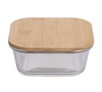 Contenitore quadrato 1100 ml in borosilicato e bambù, SìChef