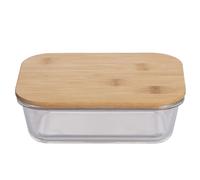 Contenitore rettangolare 370 ml in borosilicato e bambù, SìChef