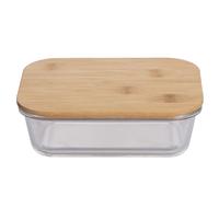Contenitore rettangolare 640 ml in borosilicato e bambù, SìChef