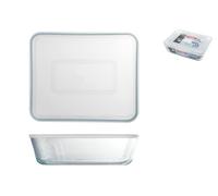 Contenitore Rettangolare Cook&freeze Con Coperchio vetro, bianco 14x5x20 Cm