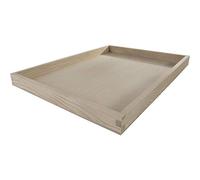 Contenitore rettangolare poco profondo per espositori | vassoio da portata | organizer da scrivania | grande 40 x 30 x 3 cm | non trattato e non verniciato tinta unita decorativo in legno di pino