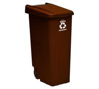 Contenitore riciclabile Prosperplast da 110 litri Wellhome chiuso con coperchio e ruote
