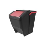 Contenitore rifiuti con manico e coperchio rosso pattumiera da cucina per la raccolta differenziata bidone capiente 25 litri sottolavello