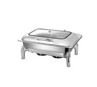 Contenitore riscaldante for catering in acciaio inox Contenitore riscaldante elettrico in acciaio inox Temperatura regolabile, Chafing Dish rettangolare con coperchio, for feste Cucina Hotel(59x26)