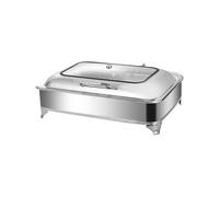 Contenitore riscaldante for catering in acciaio inox Contenitore riscaldante elettrico in acciaio inox Temperatura regolabile, Chafing Dish rettangolare con coperchio, for feste Cucina Hotel(59x21)