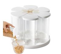 Contenitore rotante per cereali, dispenser per cereali, dispenser per cereali, 6 scomparti, contenitori da cucina per farina, zucchero, caramelle, snack, dispensa, piano di lavoro