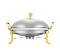 Contenitore rotondo Chafing Dish da 3 l, in acciaio inox, con coperchio, contenitore termico per buffet catering gastro e feste