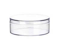 Contenitore rotondo in acrilico trasparente con coperchio, a forma di cuore, per caramelle, pillole, unghie, perle, con coperchio