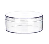Contenitore rotondo in acrilico trasparente con coperchio, a forma di cuore, per caramelle, pillole, unghie, perle, con coperchio