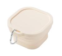 Contenitore salvaspazio in silicone conveniente ciotola pieghevole Certo, ecco un titolo del prodotto per l'elenco 400/750 ml pieghevole per alimenti con coperchio ermetico beige 400 ml