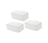 Contenitore Salviette Umide Refillabile Coperchio 3 Pezzi Bianco | Pp Leggero, per Passeggino e Borsa Cambio, Formato Pratico per Uso Quotidiano