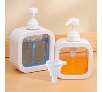 Contenitore Sapone Liquido WISIRENT, 2 Pezzi Dispenser Sapone Bagno Plastica e 1 Imbuto, Dosatore Sapone Bagno Sapone Doccia, Dispenser Shampoo e Bagnoschiuma per Cucina, Bagno (500ml&300ml)